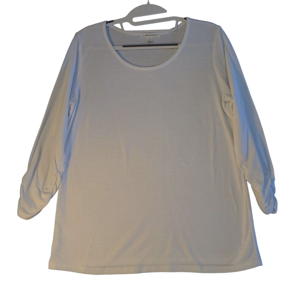 John Paul Richard Womens Top White Size Large Long Sleeve Pullover